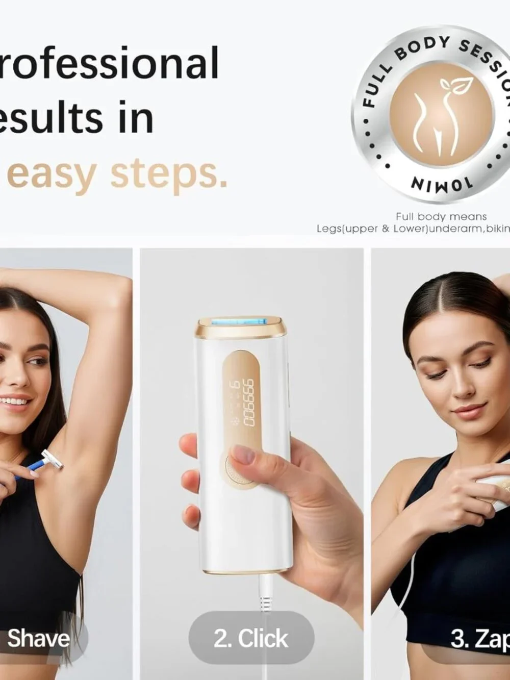 NEW IPL Laser Hair Removal Device for light/medium skin tones with dark hair